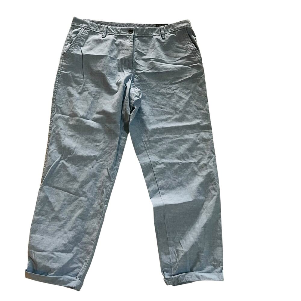 Talbots Newport Chambray Relaxed Chinos Pants Size 14 NWT Blue - Picture 2 of 12